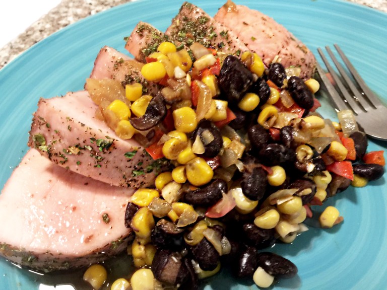 Moroccan Pork Loin with Blackberry Glaze