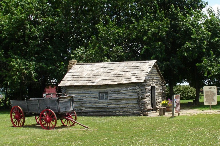 Little House on the Prairie side view with wagon